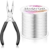 Modacraft 26 Gauge Wire for Jewelry Making with Multipurpose Piler, 328.1 FT/0.4 mm Craft Silver Jewelry Wire Tarnish Resistant Copper Beading Making Supplies and Crafting (Silver)