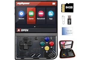 AMPOWN Miyoo Mini Plus Handheld Game Console 3.5 inch Classic System Retro Video Games Consoles Portable Rechargeable Hand Held 64G with Case (Black)