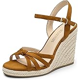 DREAM PAIRS Wedge Sandals for Women Dressy Summer, Platform Espadrille Strappy Casual Braided Heels Comfortable with Open Toe and Ankle Strap