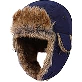 Kids Winter Trapper Hat Toddler Outdoor Warm Windproof Ushanka Aviator Hat Sherpa Fleece Lined Ski Cap for Boys Girls 1T-8T