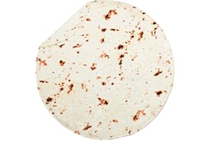 Excervent Tortilla Burritos Wrap Blanket for Adults and Kids, Funny Realistic Food Blanket, Novelty Tortilla Blanket, Super Soft Taco Flannel Throw Blanket, 80 inch Beige