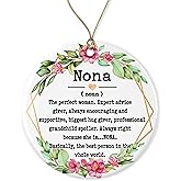 WolfeDesignPDD Nona Christmas Ornament - Mother's Day Gift - Definition Keepsake Printed on Both Sides