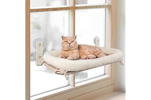 PEFUNNY Foldable Cat Window Perch, Stable Heavy Duty Cordless Cat Window Hammock with 4 Stronger Suction Cups and Larger Base