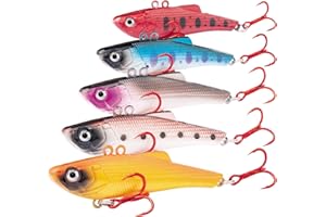 XBLACK Fishing Lures Set Minnow Crankbaits Pencil Jointed Popper VIB Lures Fishing Lures Kit 5PCS for Bass Trout in Saltwater and Freshwater, XBLACK Baits, Catch Big Fish!…
