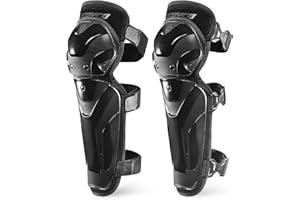 Scoyco Motorcycle Knee and Shin Guards – Adjustable Protective Knee Pads for Motocross, Road Cycling – TPU Armor with Breathable Mesh Protective Gear (Black, 1 Pair)