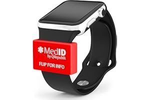 QREPUBLIK Medical ID Tags. That Sleeve fits Most Bands Like Samsung Gear, Apple Watch, Mi Band, Fitbit, Garmin, and Other Watches. One Size for Women, Men, and Kids