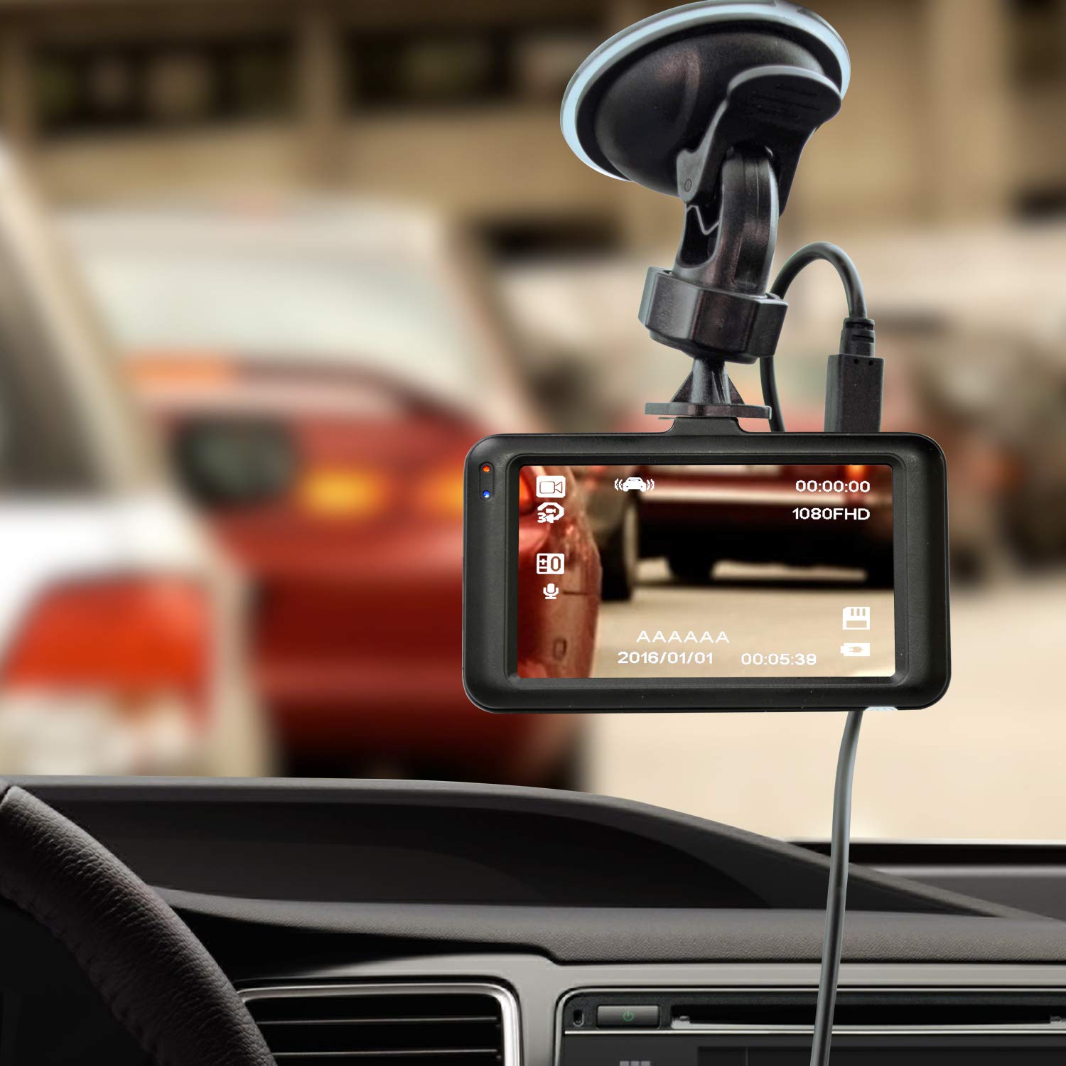 Whistler D13VR Automotive DVR Windshield Mount Dash Camera with 2.4 LCD