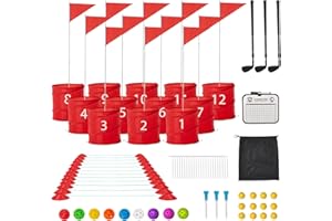 JFHID Bucket Yard Golf Game with Clubs 9 Hole Set Portable Low Tide Golf Game for Beach Backyard Lawn with 2 Golf Outdoor Ind