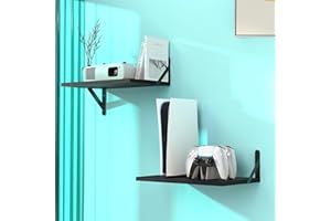 DAWASAPAT Projector Shelf, Black Projector Wall Mount Floating Shelf, Projector Stand, Projector Rack Holder, Projector Mount with Cable Ties-2pcs