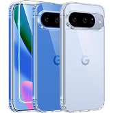 FNTCASE for Google Pixel 10 Case: Pixel 10 Pro Case Google 9/9 Pro Cover | Clear, Screen Protector, Military Grade Drop Protection, Slim Phone Cases, Shockproof Protective Bumper, Transparent Cell