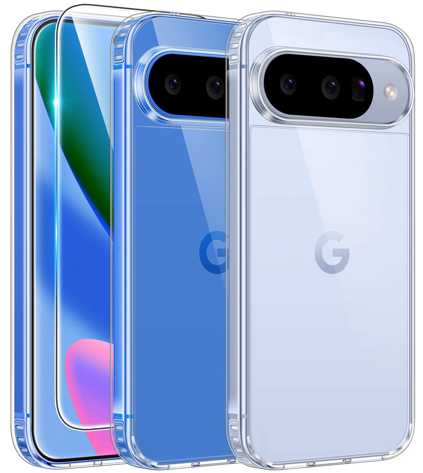 Photo 1 of FNTCASE for Google Pixel 10 Case: Pixel 10 Pro Case Google 9/9 Pro Non-Yellowing Clear Slim Case | Rugged Anti-Drop Shockproof Scratch Protective Thin Transparent Crystal Cell Phone Cover (Clear)