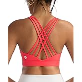 RUNNING GIRL Sports Bras for Women,High Impact Criss Cross Back Molded Cup Running Bra with Sewn in Pads