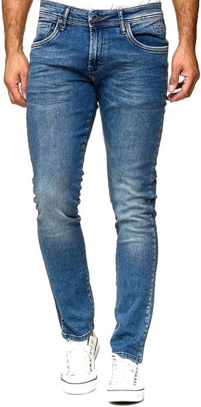 jean bleu foncé délavé homme