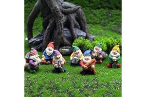 PEATOP Fairy Garden Accessories, Garden Gnome Figurines Set of 7, Miniature Gnome Figurines for Plant Pots Decor, Home Decoration, Fairy