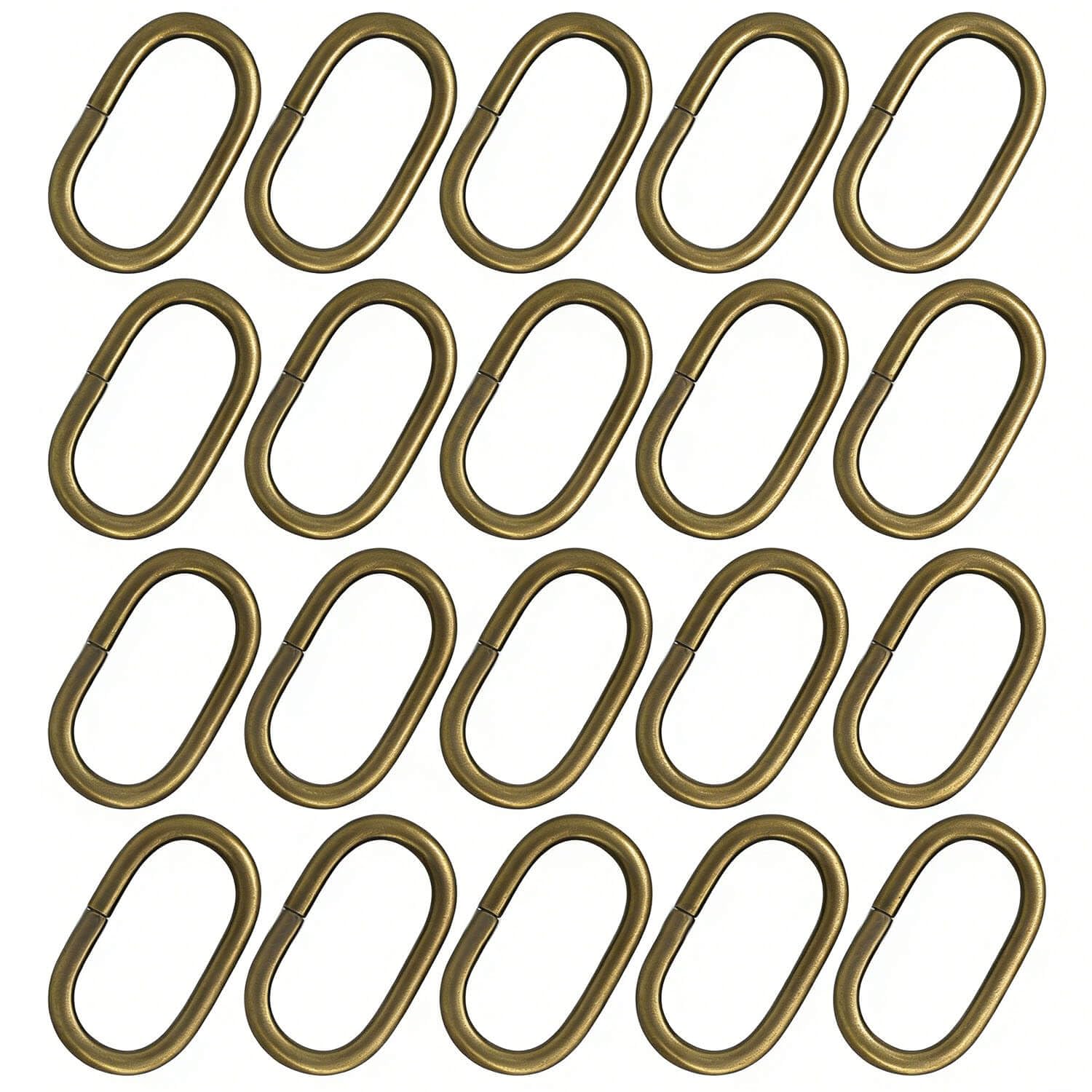 BIKICOCO 1-1/4'' Metal Oval Ring Buckle Loops Non Welded for Leather Purse Bags Handbag Straps, Bronze - Pack of 20