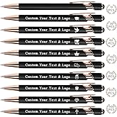 Bulk Custom Pens Personalized, Customized Pens with Name/Logo on Both Sides Gifts, Black Ink Engraved Ballpoint with Stylus, Ideal for Business, Birthday, Party, Wedding, School, Metal Material