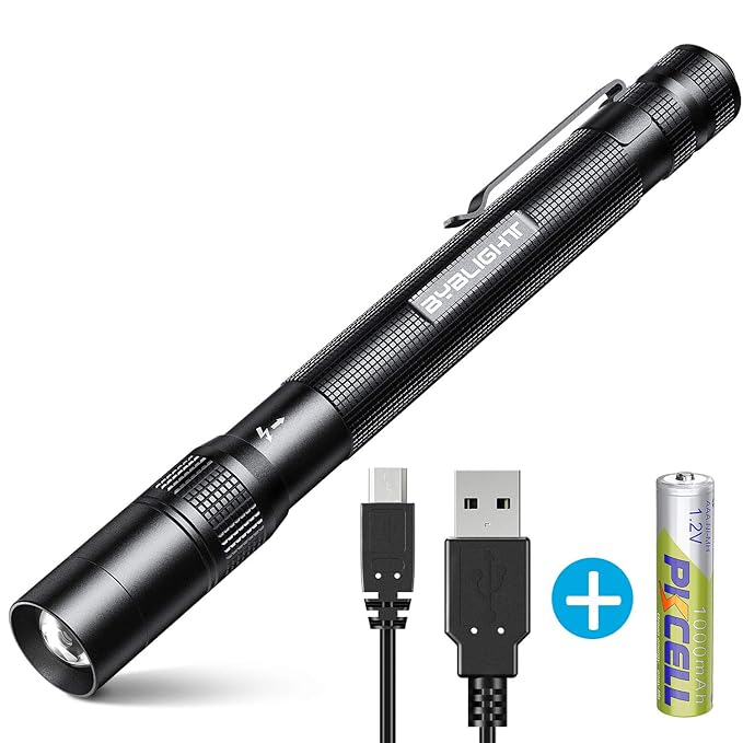 Pen Flashlight, BYBLIGHT Rechargeable Pen light with 150 Lumens CREE