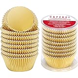 Caperci Standard Cupcake Liners Gold Foil Muffin Baking Cups 150-Pack - Premium Greaseproof & Sturdy Cupcake Papers