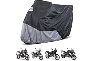 Kemimoto Motorcycle Cover Adventure Compatible with R1250 GS Tenere 700 KLR 650 Africa Twin 1290 Super Adventure Transalp V-Strom Waterproof Outdoor All Weather with Lock Hole Windproof Buckle
