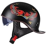 FVCNGP Motorcycle Half Helmet,Vintage Open Face