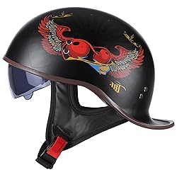 FVCNGP Motorcycle Half Helmet,Vintage Open Face