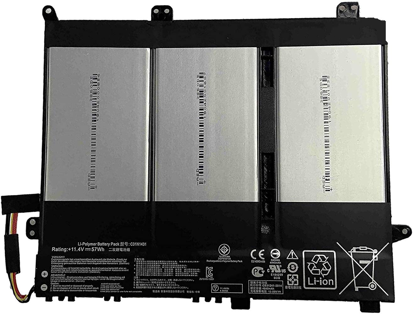 ASKC 11.4V 57WH C31N1431 Laptop Battery for Asus EeeBook E403S E403SA E403SA-WX0002H E403SA-WX0003H E403SA-WX0004T Series Notebook 0B200-01600000
