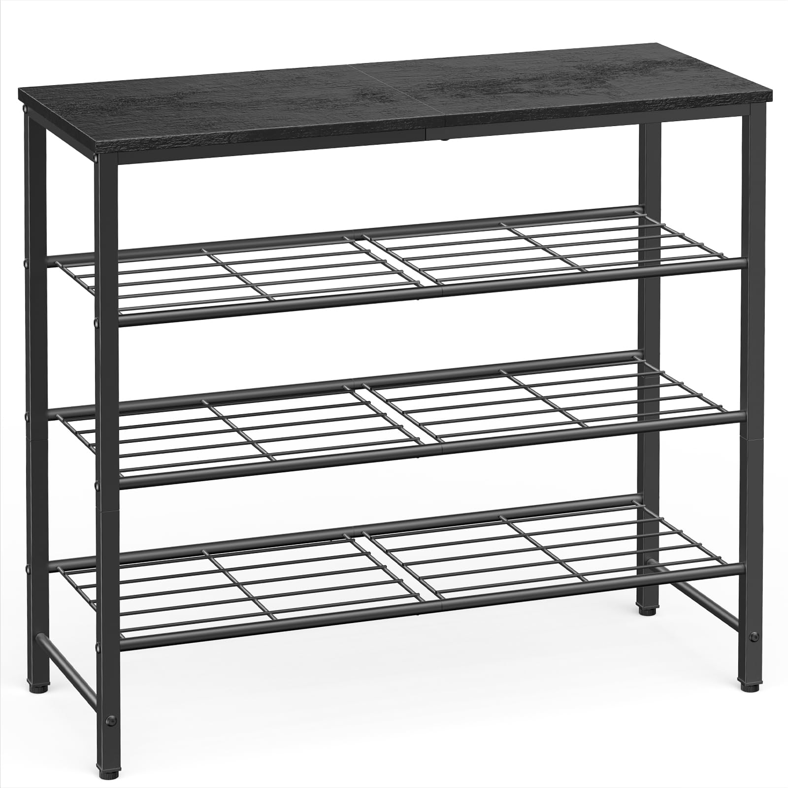 Photo 1 of Kitsure Shoe Rack for Closet, Shoe Organizer with Leveling Feet, Sturdy & Rust-Proof Shoe Storage for Entryway, Bedroom, Living Room, 29.5" x 11.4" x 24.8", Black