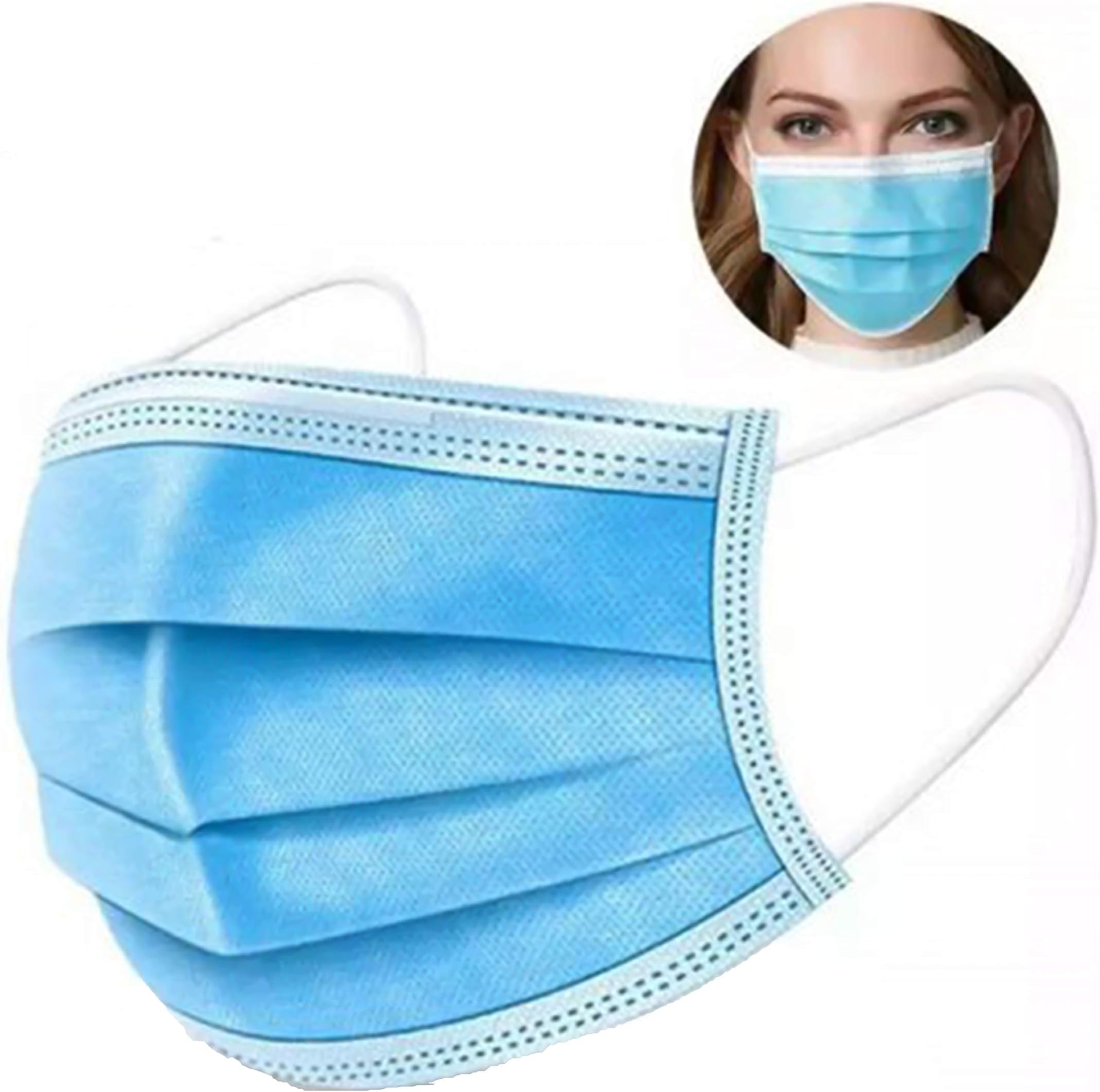 LTK 3ply Face mask For Protection From Germs,Virus,Dust With soft Earloop(Pack Of 20)
