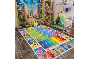 YONGJOY ABC Carpet,Kids Carpet for Playroom, Classroom Floor Play Mat for Kids,Preschool Rugs wtih ABC, Numbers, Animals, Extra Large Thick (59X39.4 Inch)