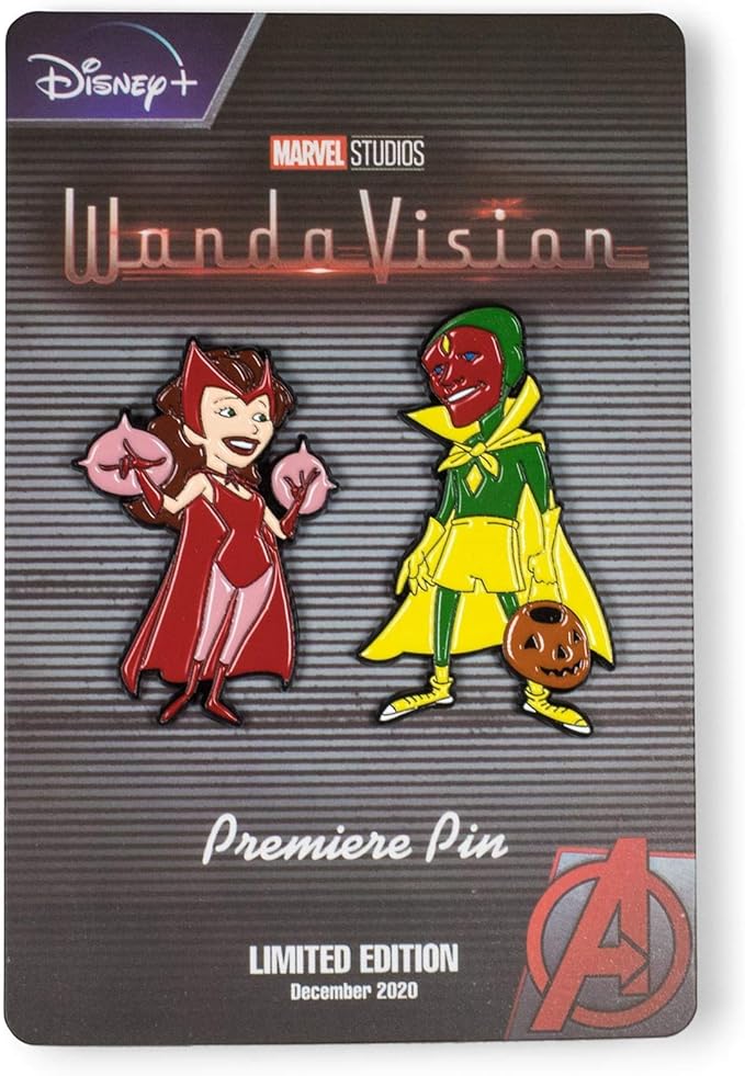 Marvel Studios Wandavision Limited Edition Premium Enamel Pins Set Of 2 Scarlet Witch And The Vision Halloween Themed Collectible Superhero Accessories Amazon Ca Clothing Shoes Accessories