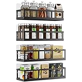 Umomi Spice Rack Wall Mounted, 4 Pack Pantry Door Organizer & Hanging Storage Baskets Organizer Wall Mount, Large Capacity Metal Spice Shelf for Kitchen Cabinet, Bathroom, Shower, Home Decor