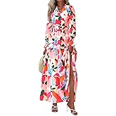 PRETTYGARDEN Women's Floral Maxi Dress 2026 Fall Long Sleeve V Neck A Line Long Flowy Spring Party Boho Dresses
