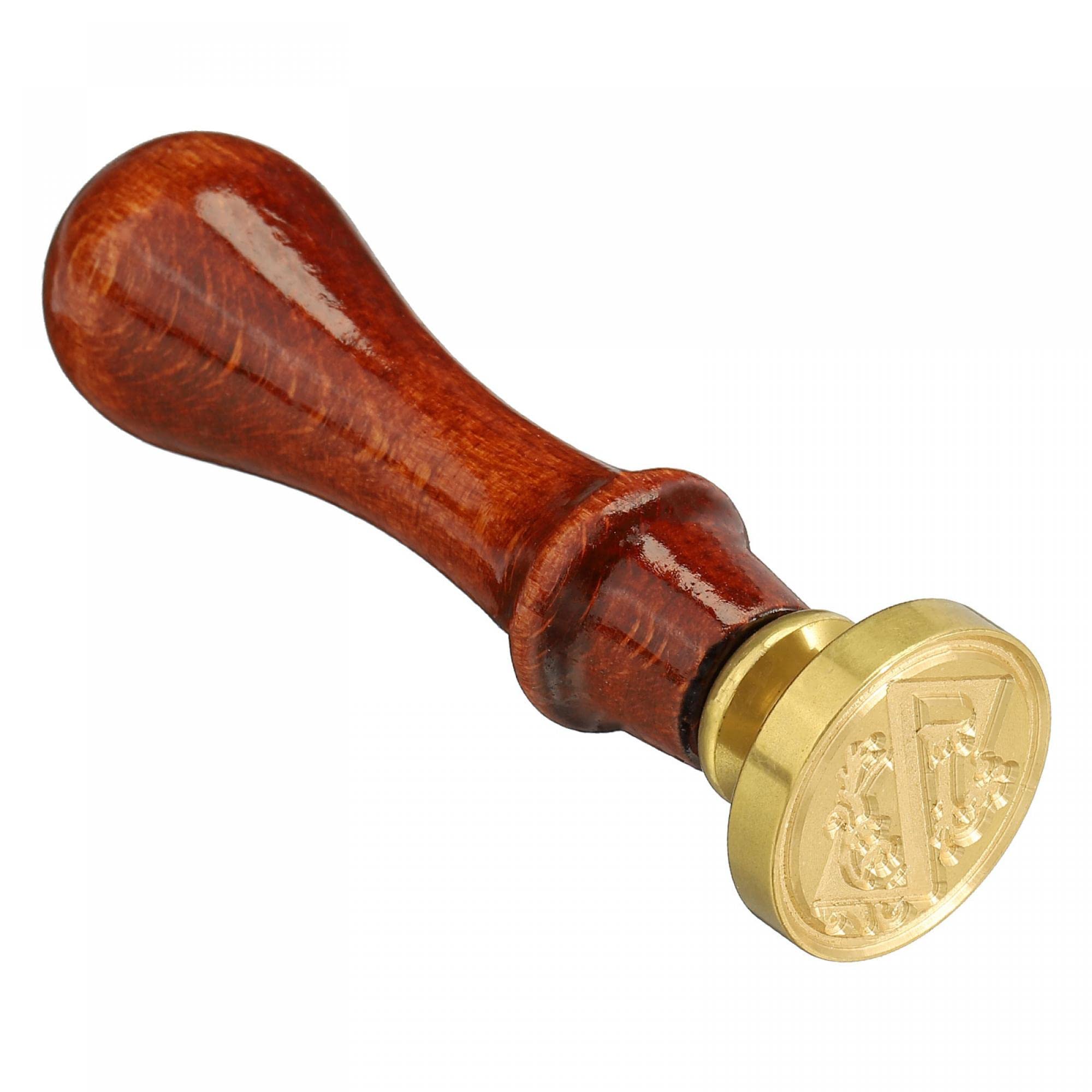 PATIKIL Letter Wax Seal Stamp, Alphabet Z Wooden Handle 25mm Removable Retro Brass Head Classic Sealing Stamp for Envelope Invitation Card Wedding Gift Decoration