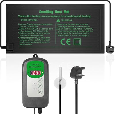 HYDGOOHO Seedling Heat Mat with Thermostat 10x20.75 in for Indoor Gardening