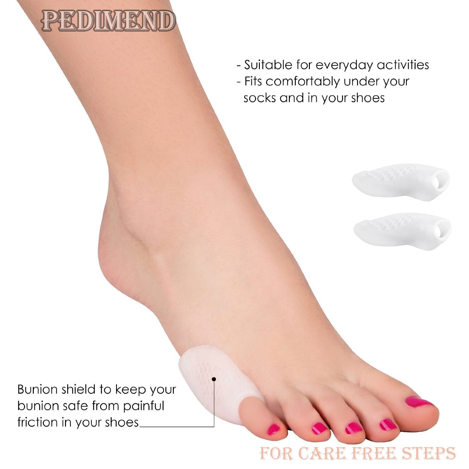 PEDIMEND Little Toe Gel Separators (2PCS) – Tailor's Bunion Protectors - Bunionette Corrector - Little Finger Hallax Valgus Toe Separators - Cushion For Pinkie Toes - UNISEX - Foot Care