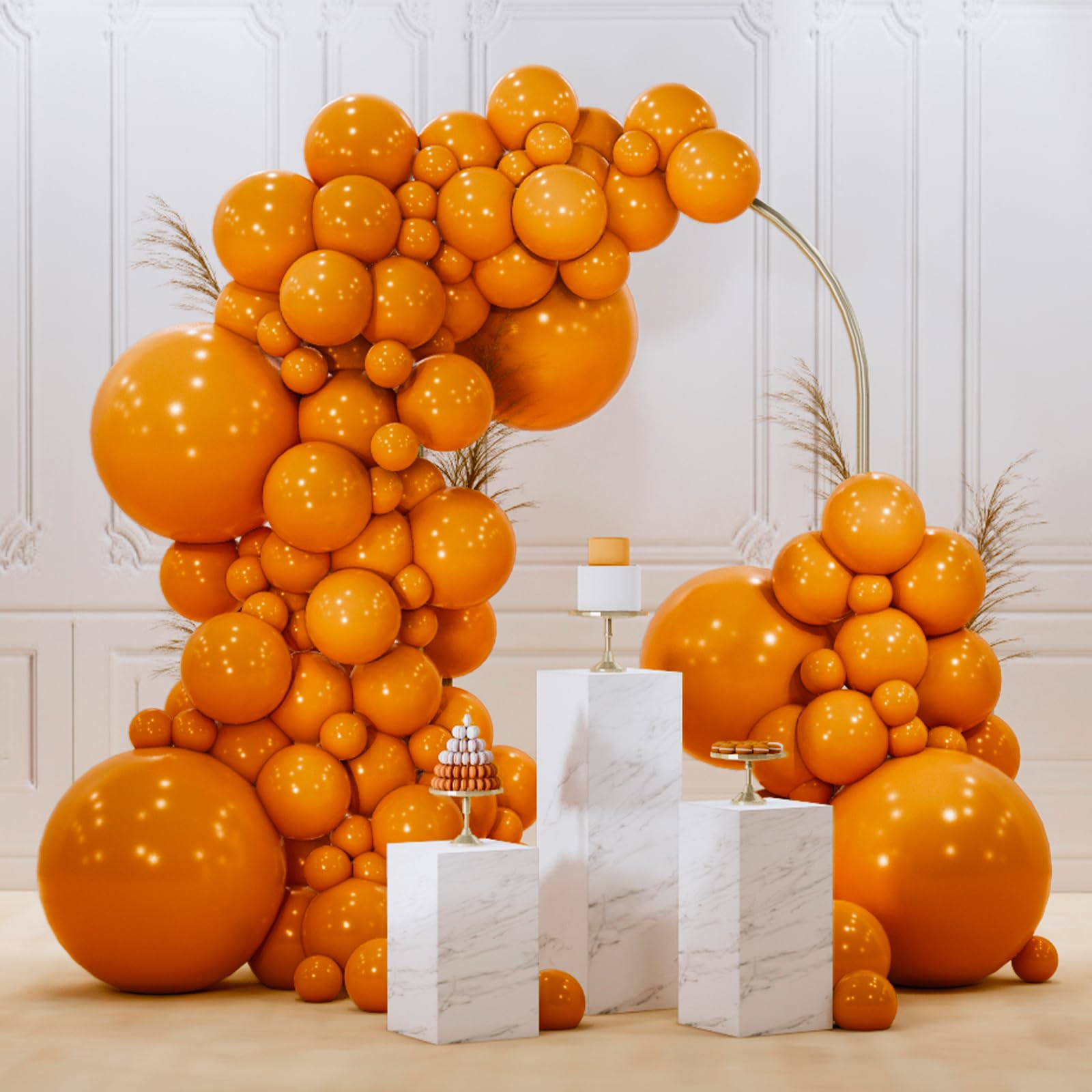 Photo 1 of PartyWoo Burnt Orange Balloons 140pcs Different Sizes of 18 12 10 5 Inch Terracotta Rust Fall Color Autumn Boho Balloon Arch Kit Garland for Thanksgiving Halloween Fall Party Decorations Orange-F53
