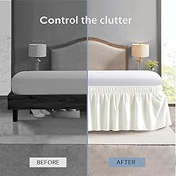 FreshCulture Queen Bed Skirt, Elastic Wrap Around