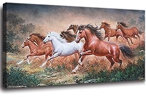 Yxbhhym Large Wall Art Running Horse Canvas Wall Art Animal Picture Prints Eight Horses Paintings Posters Animal Artwork for 