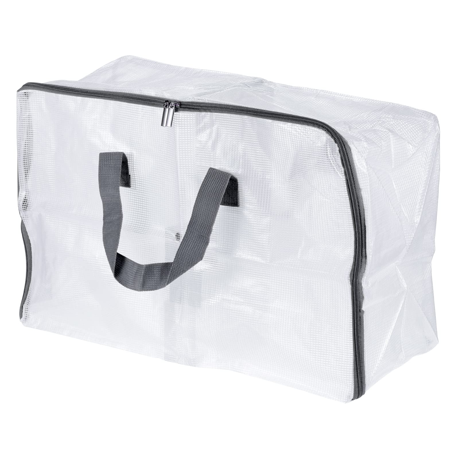 PATIKIL Closet Storage Bags, Medium Size Clothes Blanket Organizer Foldable Moving Tote Bag for Bedding, Gray