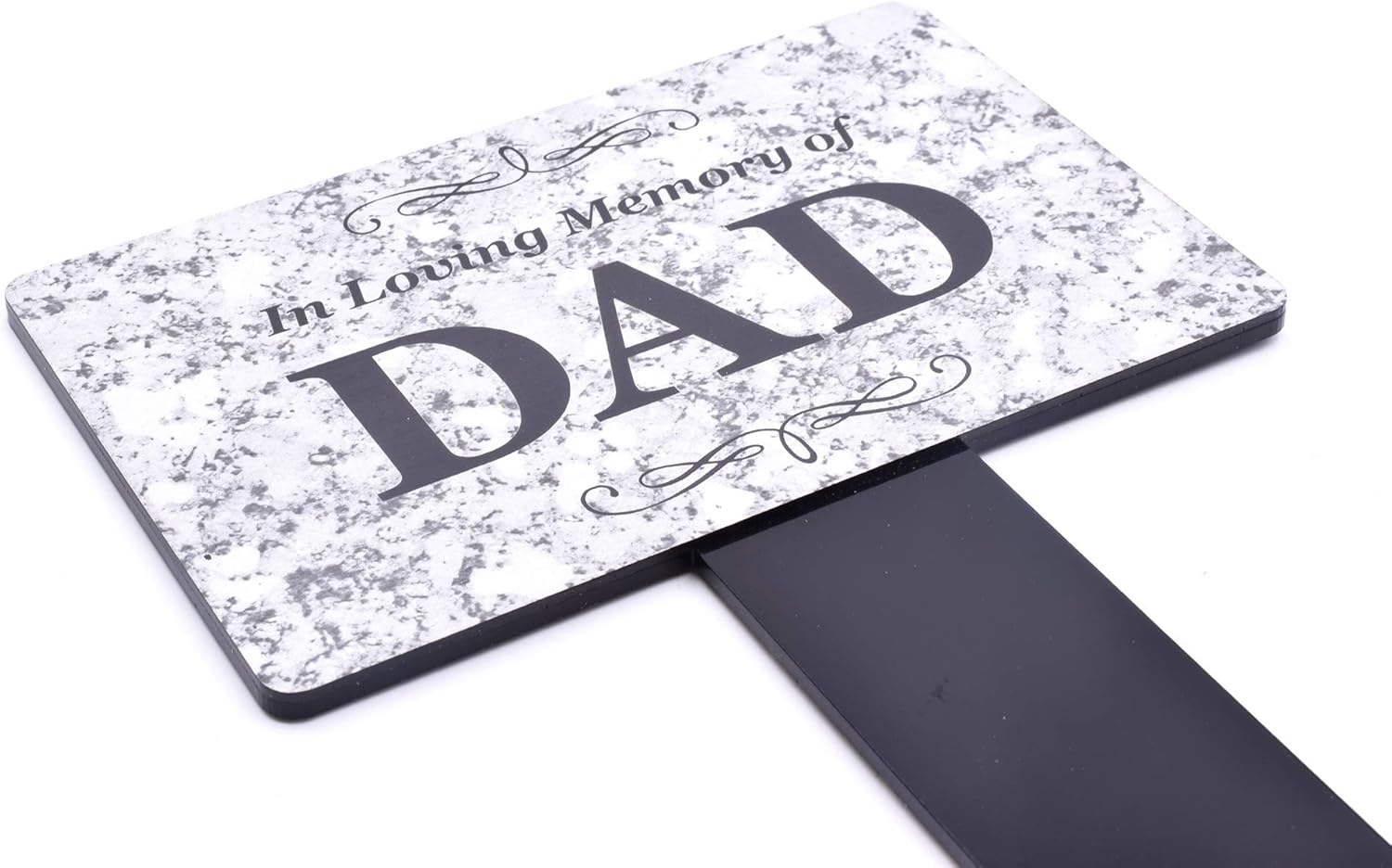 In Loving Memory of DAD Memorial - Granite Stone Effect Plaque On Stake, Grey and Black, SIZE: 150 mm w x 250 mm h (150 mm x 95 mm) - Image 4
