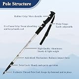 TheFitLife Hiking Poles 2 Pack Antishock Telescopic Ultralight 6 Series Aluminum view 2