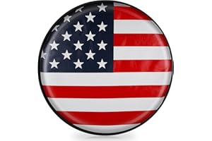 AKLFEX Spare Tire Cover PVC Leather Spare Wheel Cover for RV Trailer with American USA Flag for Camper, RV Trailer, Jeep, Truck, SUV 15" (Fit for Diameter 27.55-29.52 inch)