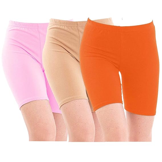 orange cycling shorts women's