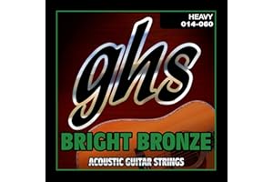 GHS Strings Bright Bronze Strings for Acoustic Guitar (BB50H), Heavy, 14-60