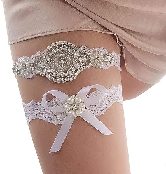 Yofo Jarretiere De Mariee Jarretiere De Mariage Jarretelle De Dentelle Artificielle De Perle Elastique Pour Le Mariage Prom Party Amazon Fr Vetements Et Accessoires