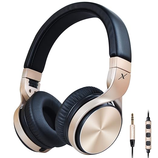 Riwbox in5 plegable auriculares con micrófono y Control de volumen estéreo plegable auricular con micrófono fuerte bajo Bass para iphone ipad Smartphones Portátil MP3/4