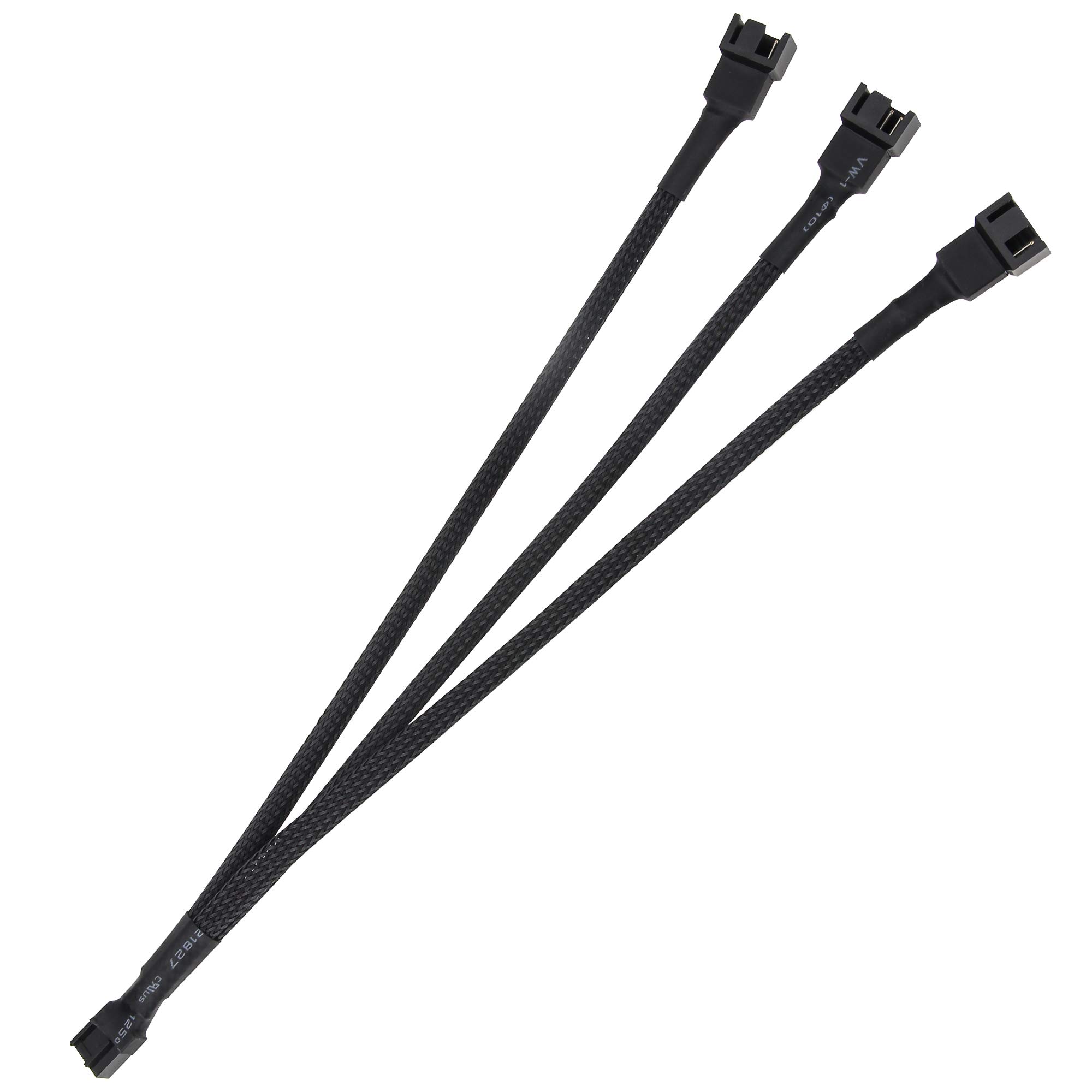 Ancable PWM 4 Pin Fan Splitter 1 to 3, PC PWM Fan Splitter PC Fan Power Extension Cable for Motherboard CPU with Braided Sleeve Suitable for for Computer Case 4-Pin/3-Pin Cooling Fan Cable