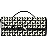 Joryin Woven Purse for Women Evening Clutch Woven Leather Handbags Crossbody Bag Purse Formal Evening Bag, Vegan Leather