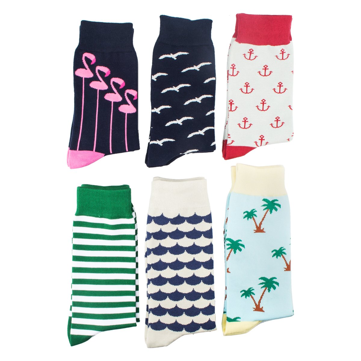 Tutast Men\'s Cotton Dress Socks Funny Socks - Fashion Colorful Patterned Crew Socks for Men, Size 7-13 (Fishhook)