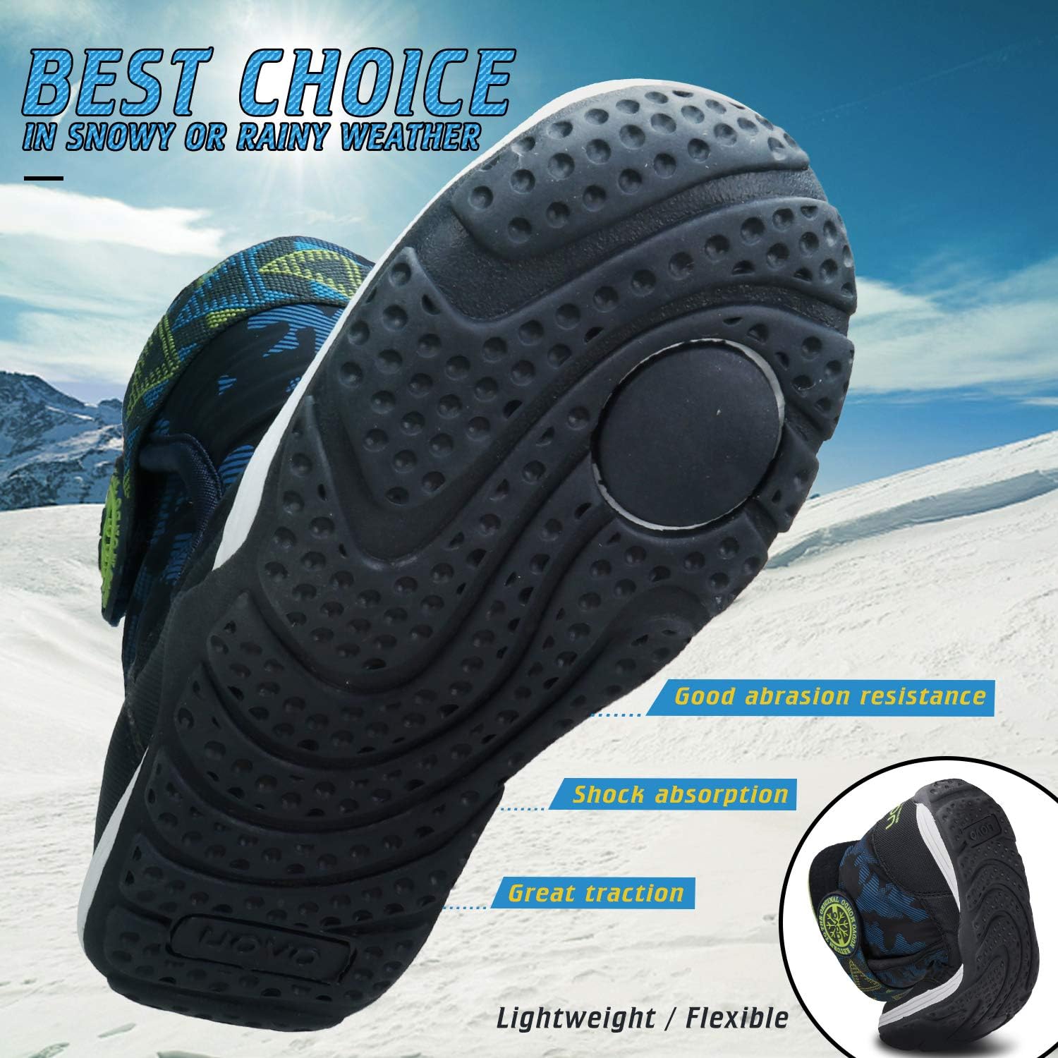  | Boys Snow Boots Boys Winter Boots for Kids Waterproof Winter Snow Boots for Boys Warm Fur Lined Slip Resistant Outdoor (Toddler/Little Boys) | Snow Boots